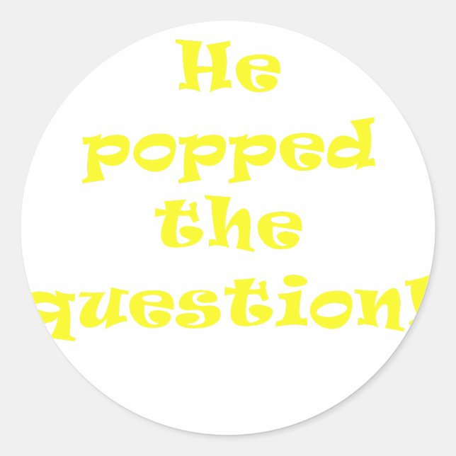 Sticker Rond Il a posé la question (Devant)