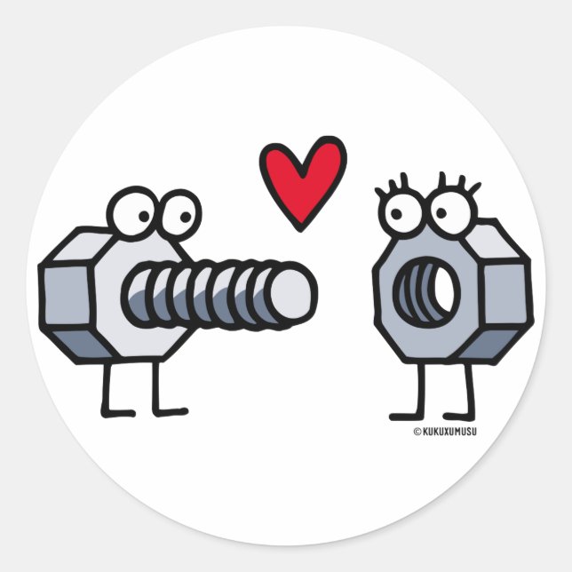 Sticker Rond Il ait vissé (Devant)