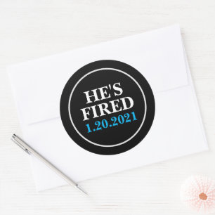Sticker Rond Il est FIRED 1er janvier 2021