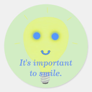 Sticker Rond Il est important de sourire, de regarder les autoc