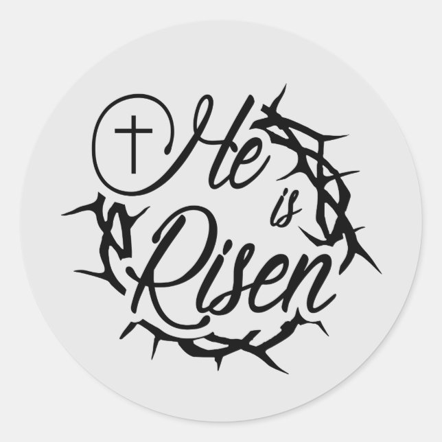 Sticker Rond Il Est Ressuscité (Devant)