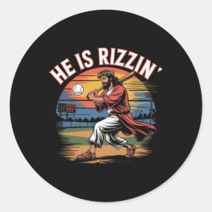 Sticker Rond Il Est Rizzen Pâques Jésus Sauve Chemise Religieux