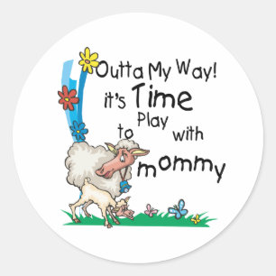 Sticker Rond Il est temps de jouer avec maman2