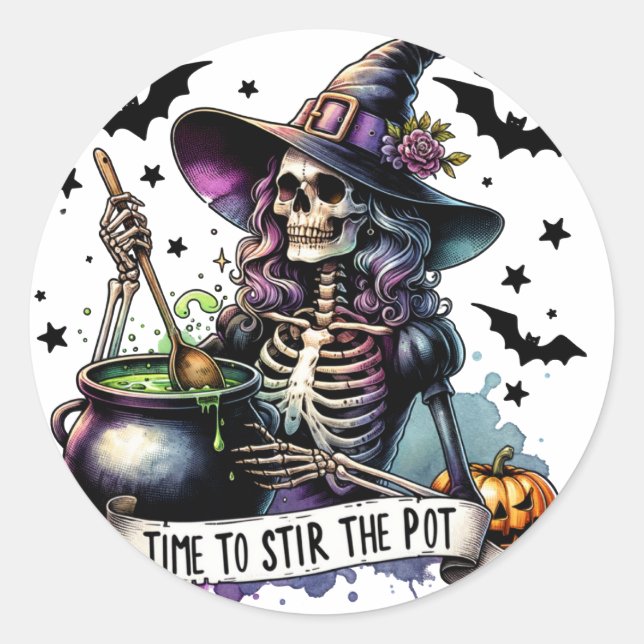 Sticker Rond Il est temps de remuer le pot (Devant)