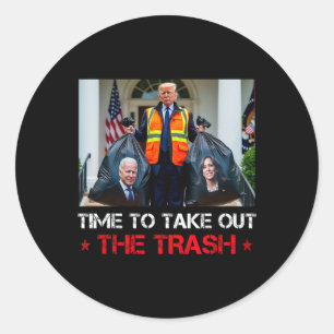 Sticker Rond Il Est Temps De Sortir Trump Garbyge Man