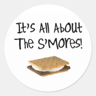 Sticker Rond Il est tout au sujet du S'mores