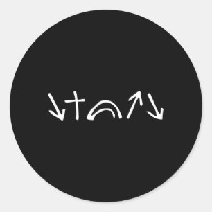 Sticker Rond Il Est Venu Il Est Mort Le Rose Il A Ascendant Il