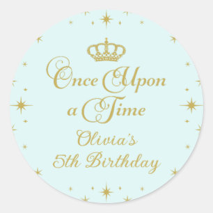 Sticker Rond Il était une fois la princesse d'or Anniversaire