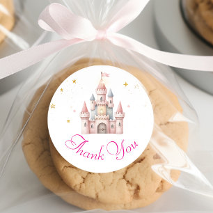 Sticker Rond Il était une fois, merci château de Princesse