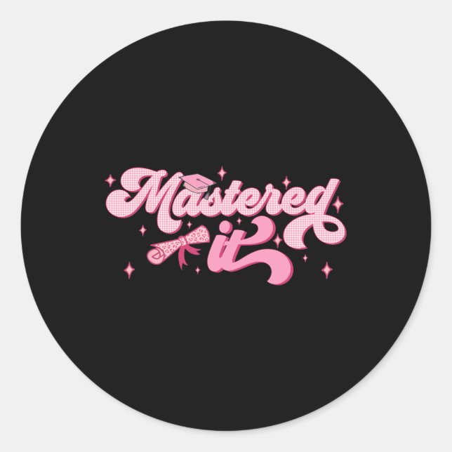 Sticker Rond Il Masters Diplômé Mba Graduate (Devant)