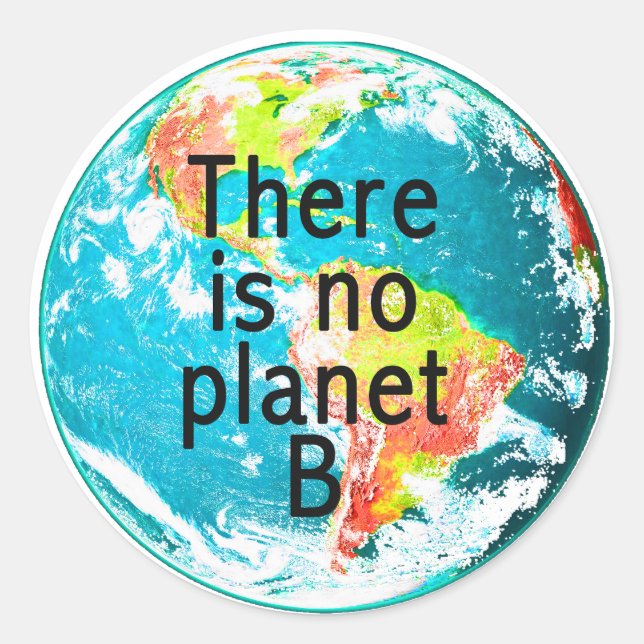 Sticker Rond Il n'y a pas d'autocollant Planet B (Devant)