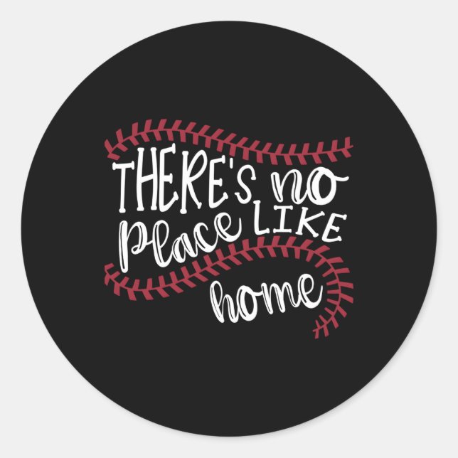 Sticker Rond Il N'Y A Pas D'Endroit Comme Le Softball De Baseba (Devant)