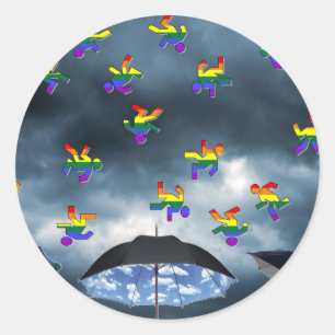 Sticker Rond Il pleut des hommes !