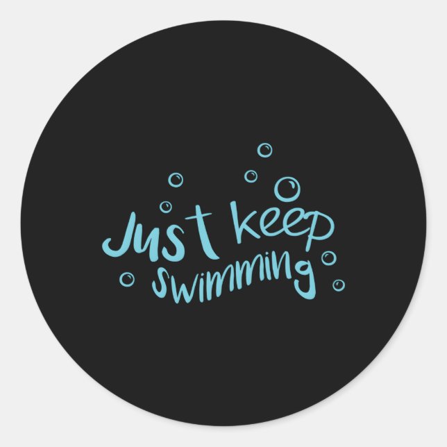 Sticker Rond Il suffit de garder la natation juste garder la na (Devant)