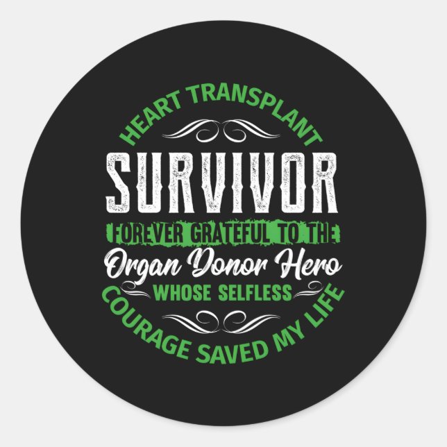 Sticker Rond Il Transplante le survivant pour toujours don d'or (Devant)