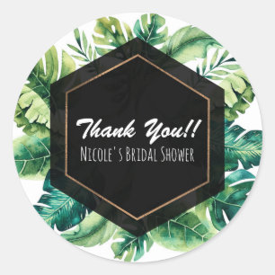 Sticker Rond Île de la forêt tropicale humide Feuilles Favori é