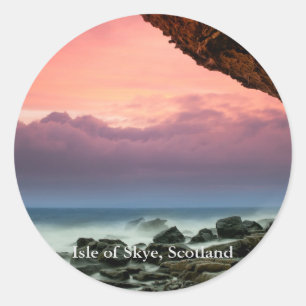 Sticker Rond Île de Skye, Écosse étiquetée,