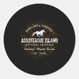 Sticker Rond Île de Style Assateague