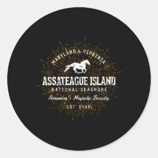 Sticker Rond Île de Style Assateague