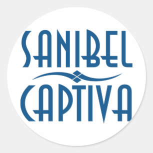 Sticker Rond Îles la Floride de Sanibel Captiva