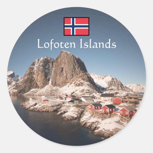 Sticker Rond Iles Lofoten Norvège (Devant)