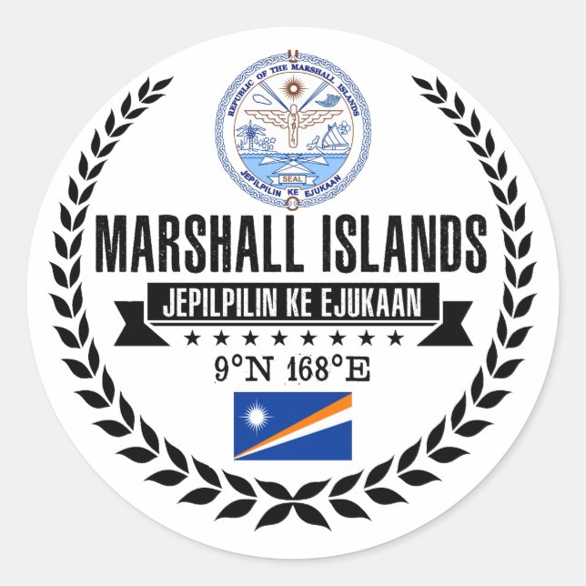 Sticker Rond Îles Marshall (Devant)