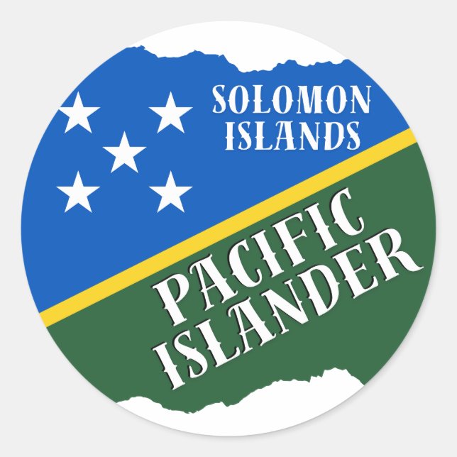 Sticker Rond Îles Salomon Île du Pacifique (Devant)