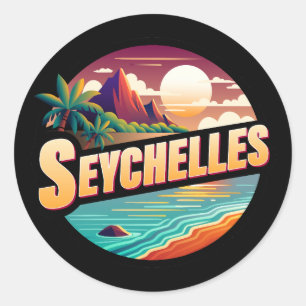 Sticker Rond Îles Seychelles Océan Indien