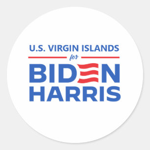 Sticker Rond Îles Vierges américaines pour Biden Harris