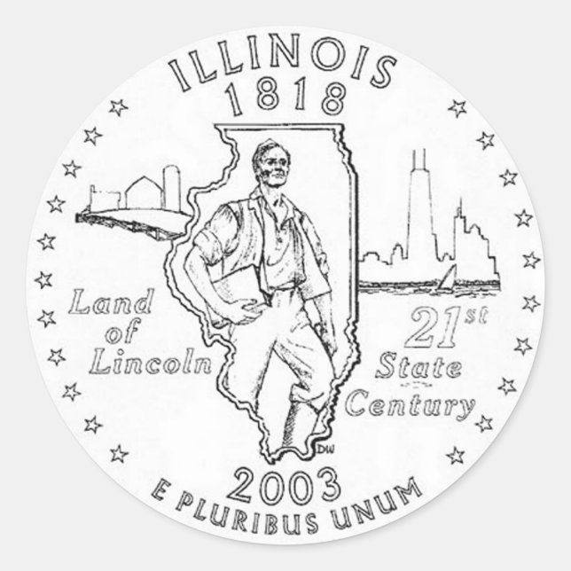 Sticker Rond Illinois (Devant)