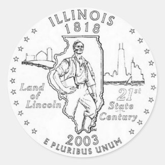Sticker Rond Illinois