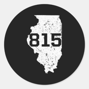 Sticker Rond Illinois Rockford Joliet Code régional 815 Midwest
