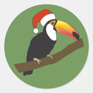 Sticker Rond illusima Christmas Toucan