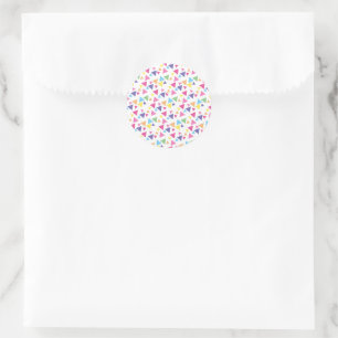Sticker Rond illusima Fête Triangles Arc-en-ciel