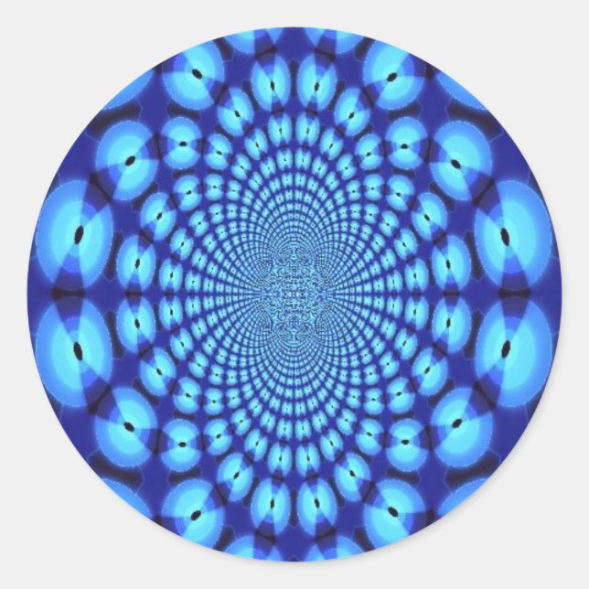 Sticker Rond Illusion bleu hypnotique (Devant)