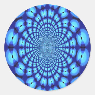 Sticker Rond Illusion bleu hypnotique