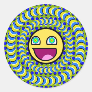 Sticker Rond Illusion d'optique des anneaux tournants