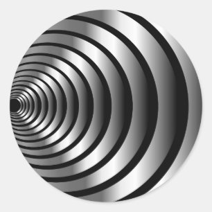 Sticker Rond illusion d'optique métallique