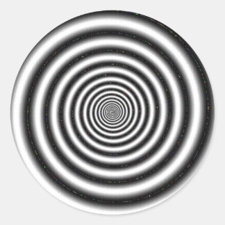 Sticker Rond Illusion optique noire et blanche
