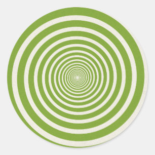 Sticker Rond Illusion optique spirale verte