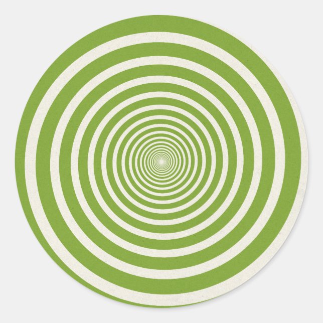 Sticker Rond Illusion optique spirale verte (Devant)