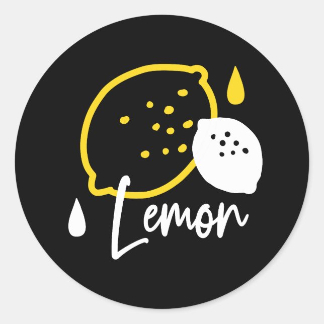 Sticker Rond Illustration Abstraite au citron - Art des agrumes (Devant)