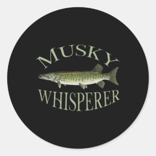 Sticker Rond Illustration artistique de poisson musqué musky