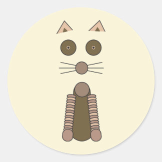 Sticker Rond Illustration CAT Tabby