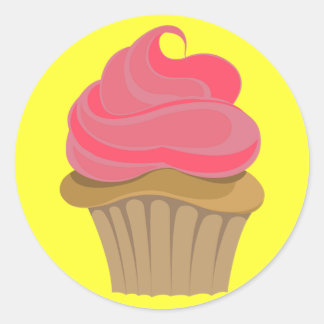 Sticker Rond Illustration Cupcake