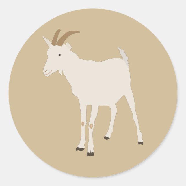 Sticker Rond Illustration d'animaux de la ferme de chèvres (Devant)
