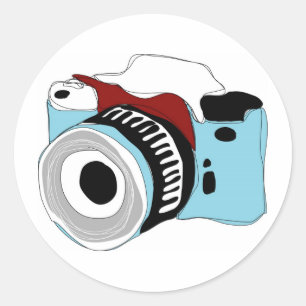 Sticker Rond Illustration d'appareil photo numérique risquée