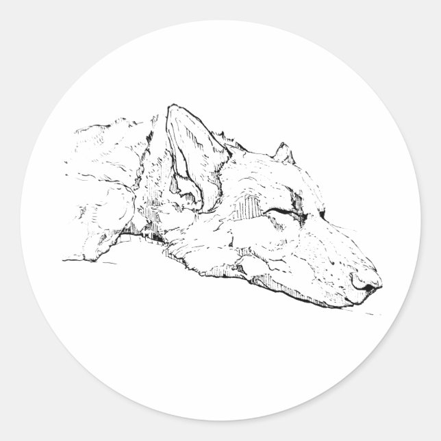 Sticker Rond Illustration d'autocollant, Portrait de Berger All (Devant)