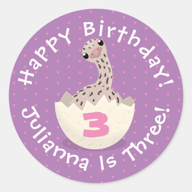 Sticker Rond Illustration d'autruche pour bébé à couver mignon (Devant)
