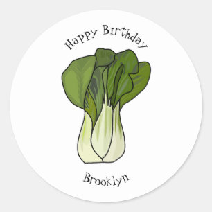 Sticker Rond Illustration de Bok choy